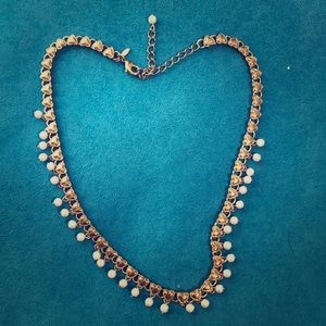 Beautiful Goldtone Pearl Heart Necklace